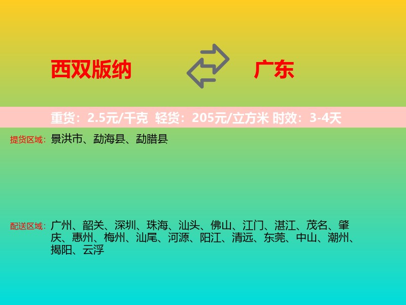 西双版纳到广东长途搬家