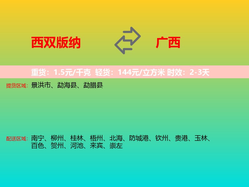 西双版纳到广西长途搬家