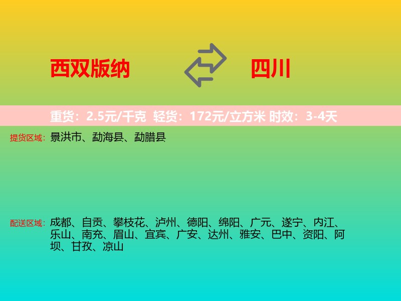 西双版纳到四川长途搬家