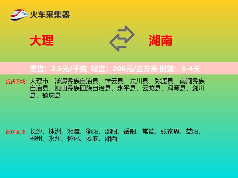 大理到湖南长途搬家