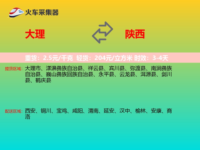 大理到陕西长途搬家