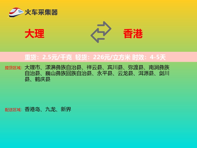 大理到香港长途搬家