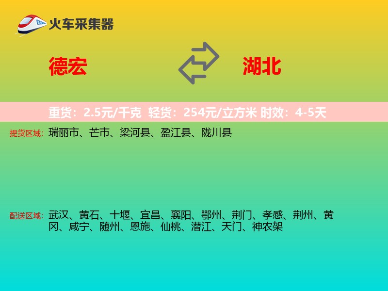 德宏到湖北长途搬家