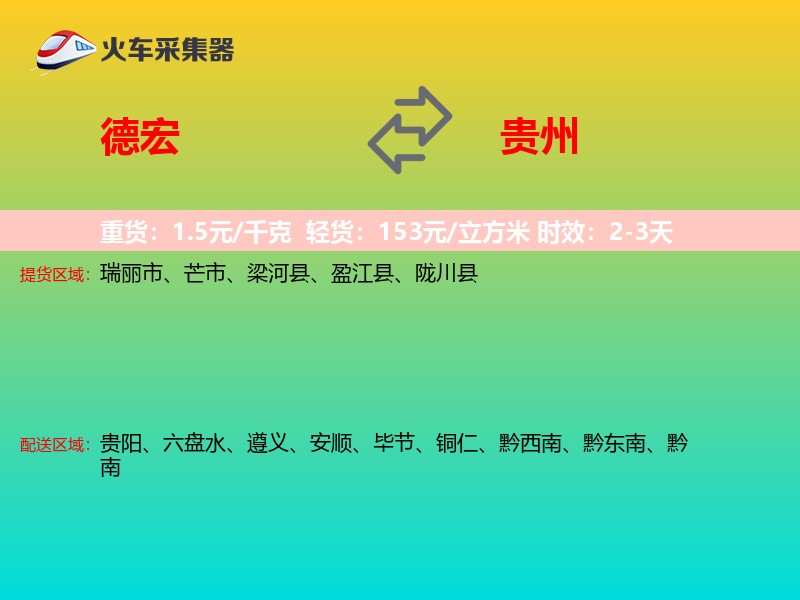 德宏到贵州物流专线