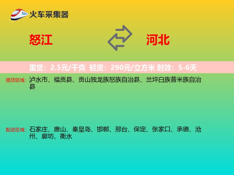怒江到河北长途搬家