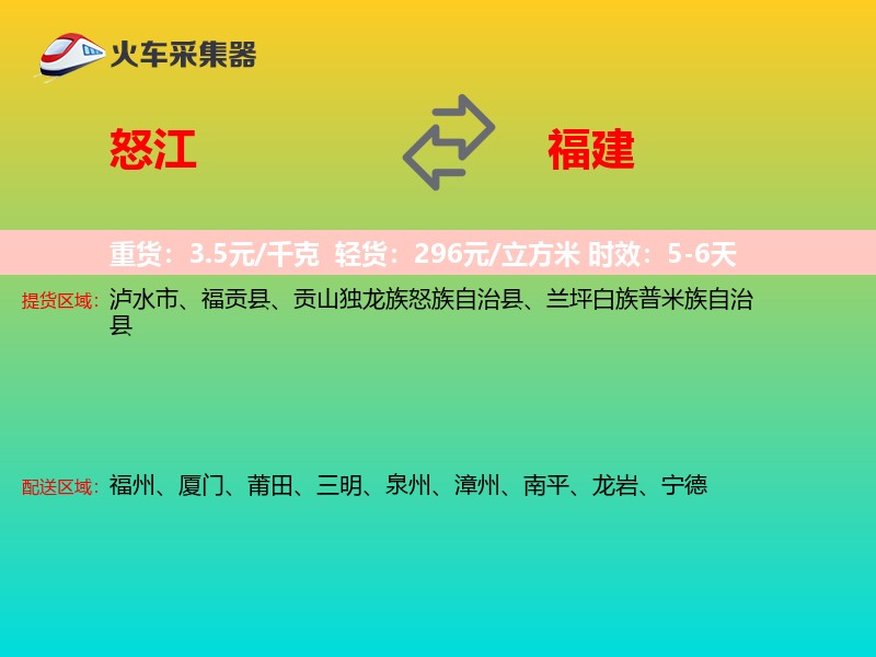 怒江到福建长途搬家