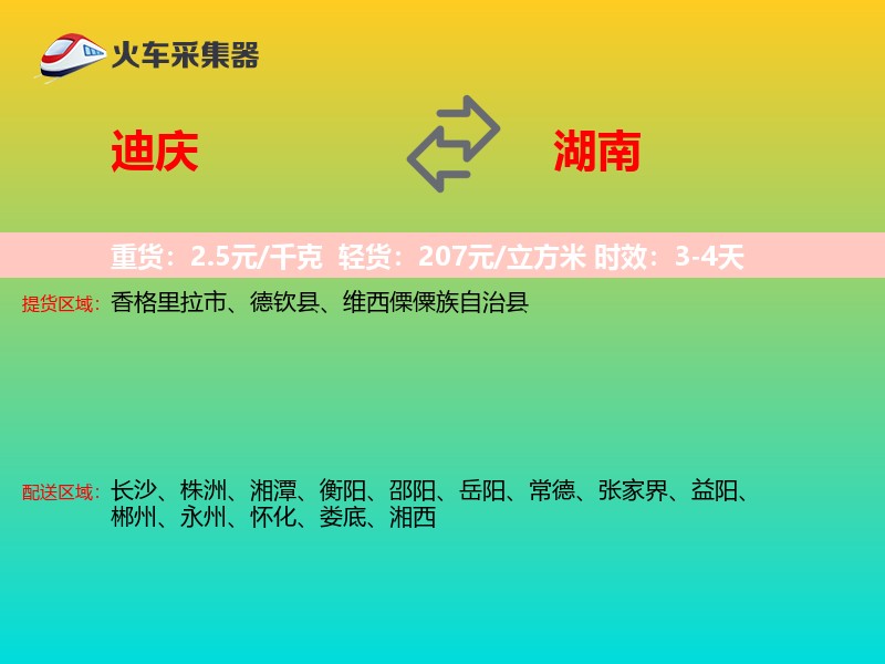 迪庆到湖南轿车托运