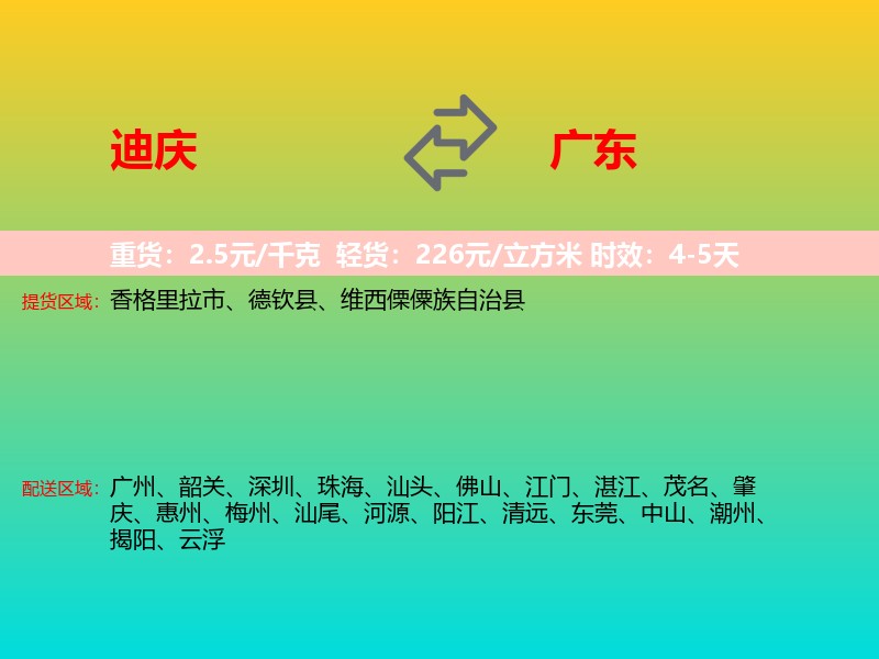迪庆到广东长途搬家