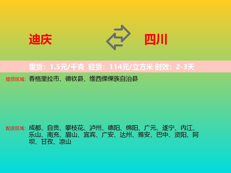 迪庆到四川长途搬家