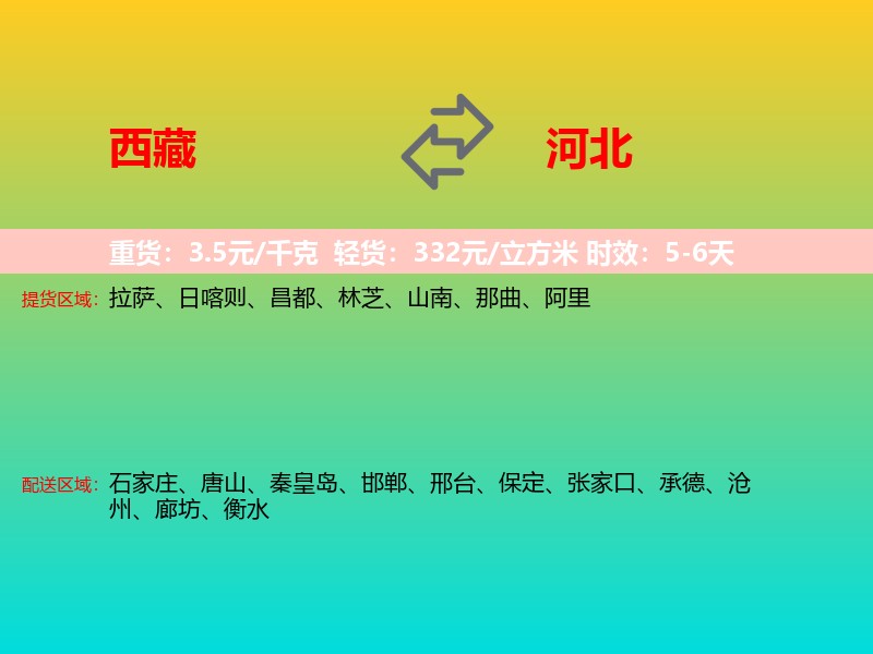 西藏到河北长途搬家