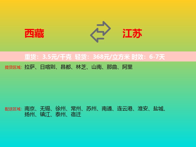 西藏到江苏长途搬家
