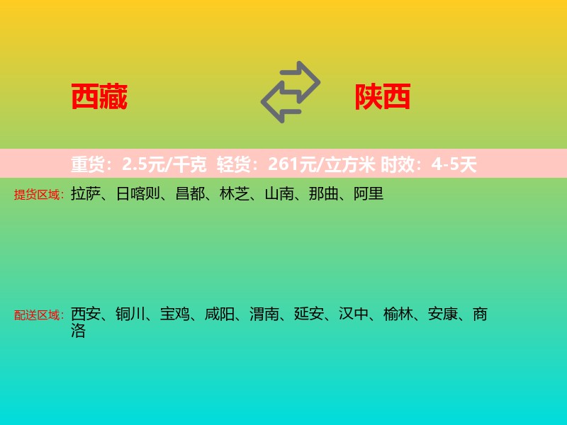 西藏到陕西长途搬家