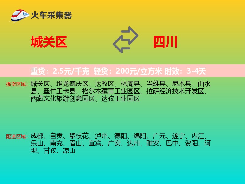 城关区到四川长途搬家