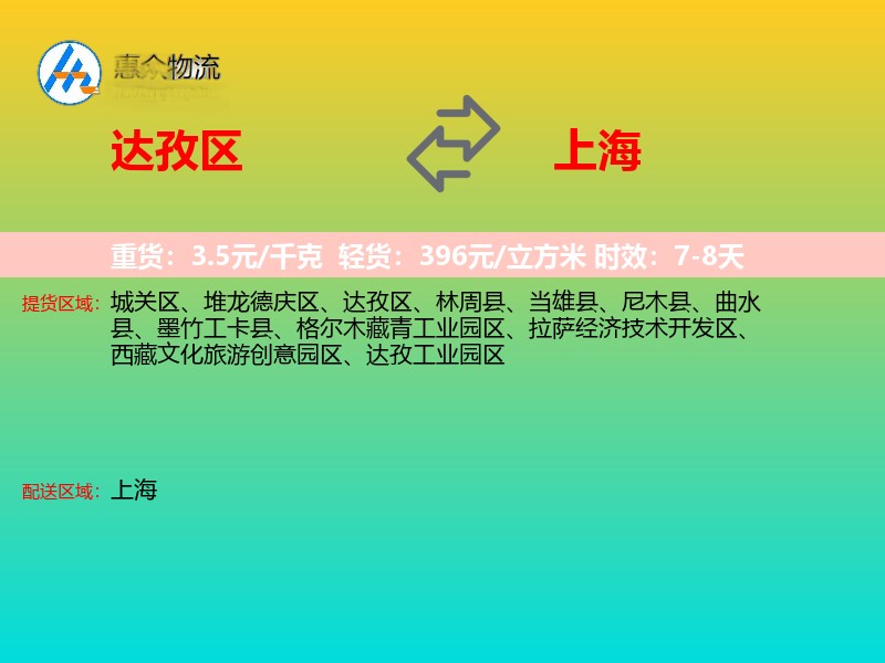 达孜区到上海长途搬家
