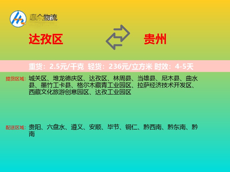 达孜区到贵州长途搬家
