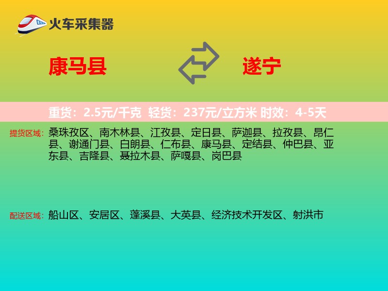 康马县到遂宁物流专线