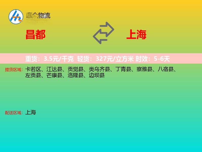 昌都到上海长途搬家
