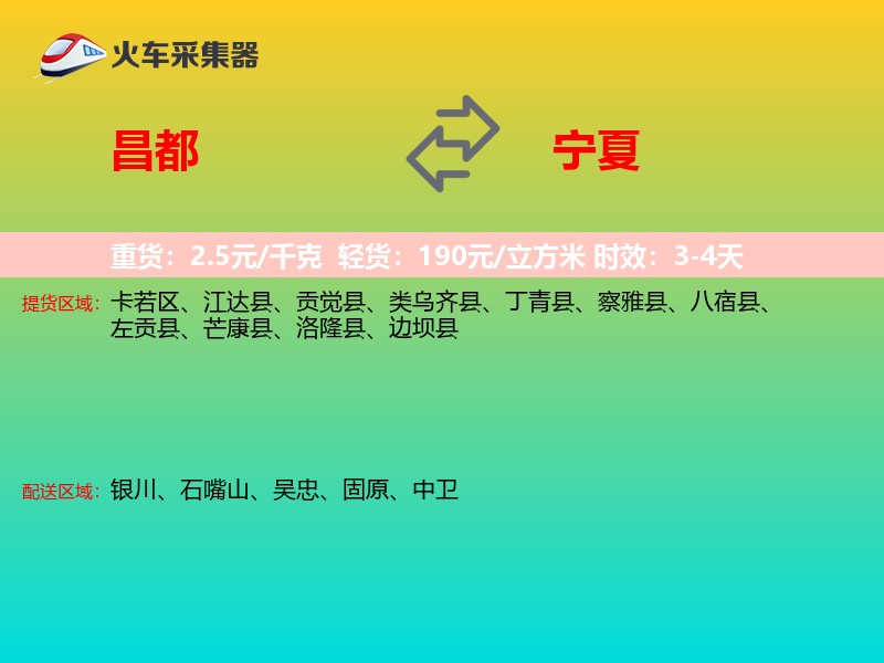 昌都到宁夏长途搬家
