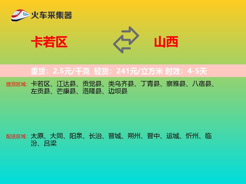 卡若区到山西长途搬家