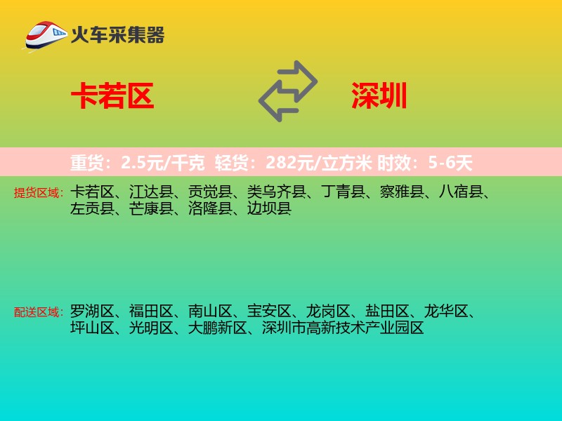 卡若区到深圳物流专线