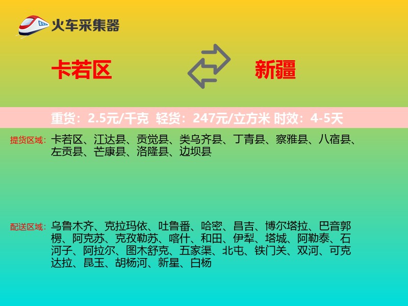 卡若区到新疆物流专线