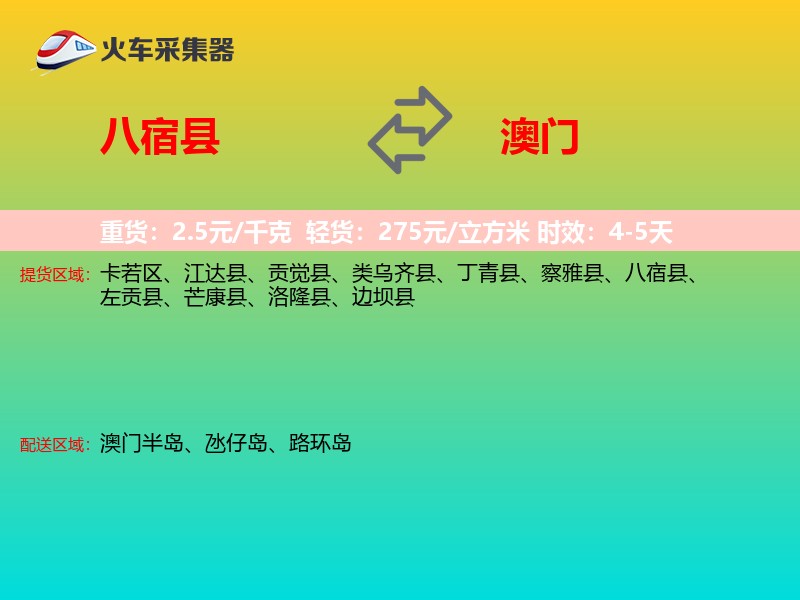 八宿县到澳门长途搬家