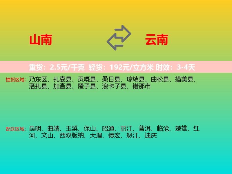 山南到云南长途搬家