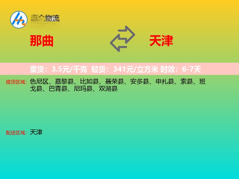 那曲到天津轿车托运