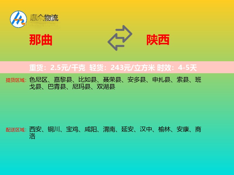 那曲到陕西长途搬家
