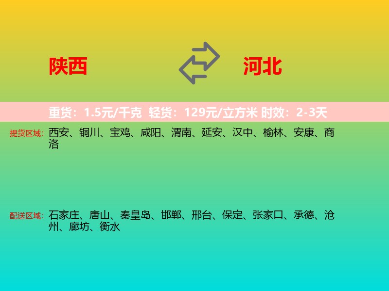 陕西到河北长途搬家