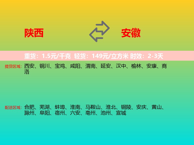 陕西到安徽长途搬家