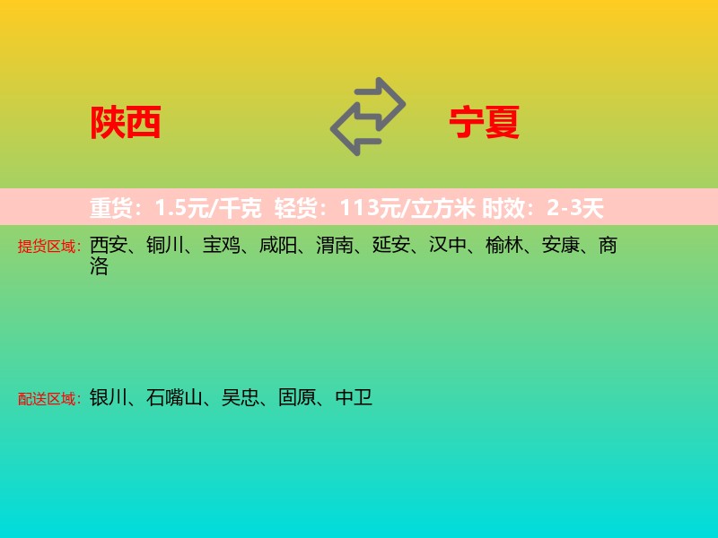 陕西到宁夏长途搬家
