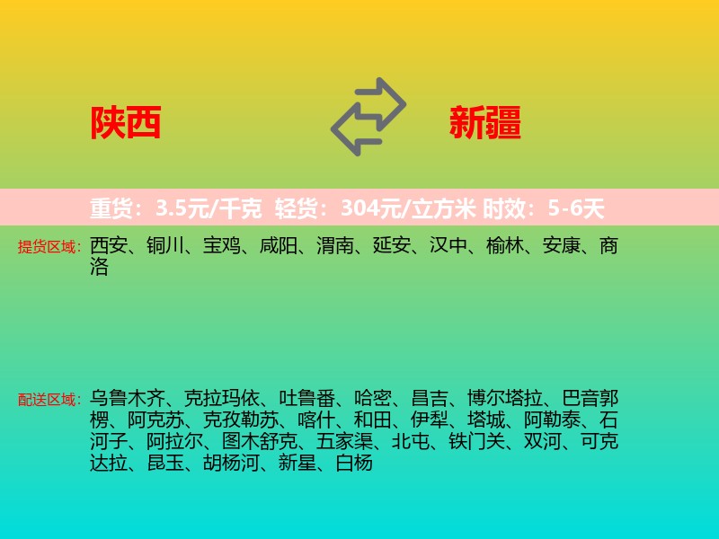 陕西到新疆长途搬家
