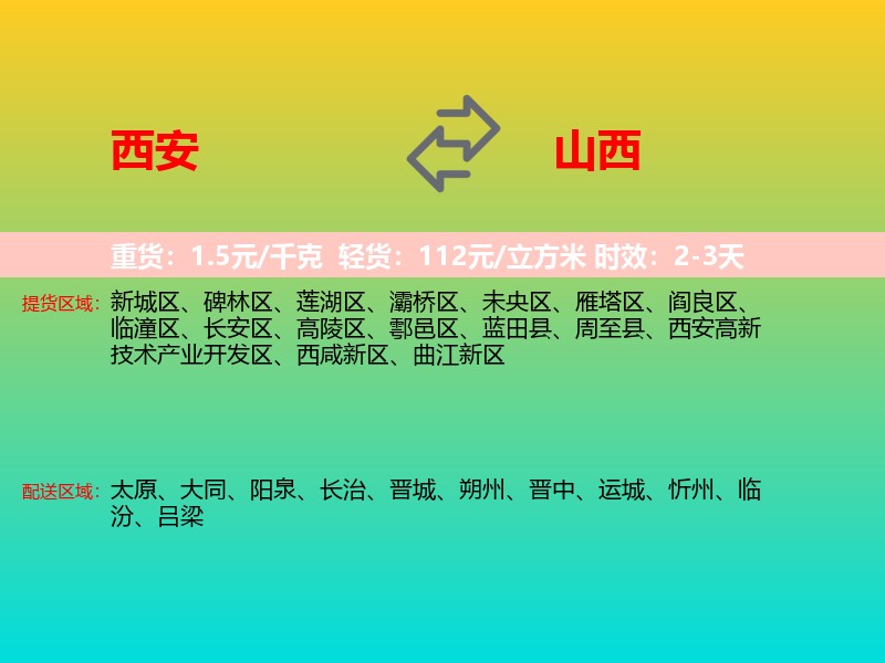 西安到山西长途搬家