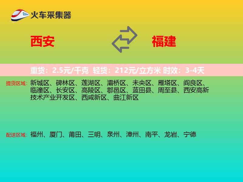 西安到福建长途搬家