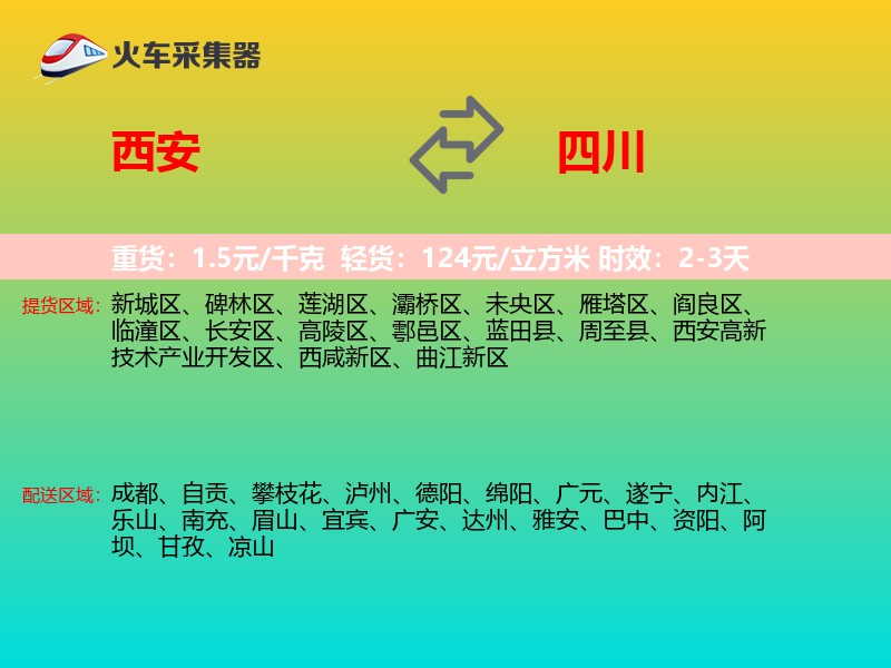西安到四川物流专线