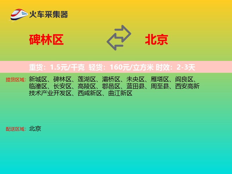 碑林区到北京长途搬家