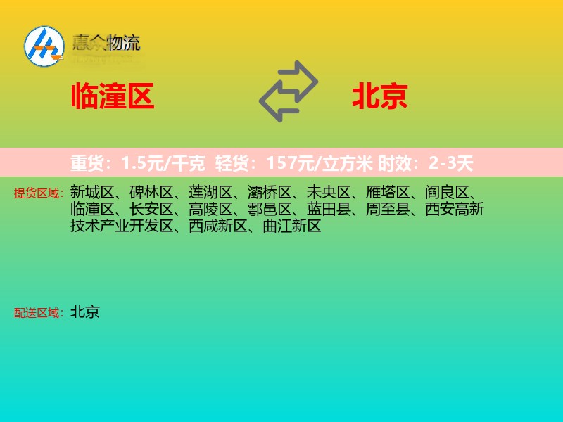 临潼区到北京长途搬家