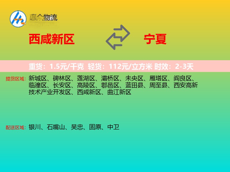 西咸新区到宁夏长途搬家