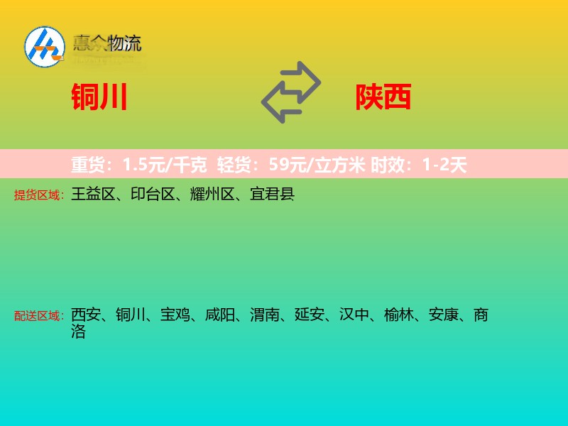 铜川到陕西长途搬家
