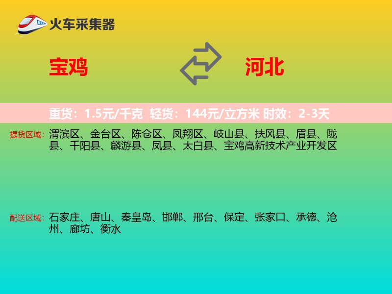 宝鸡到河北物流专线