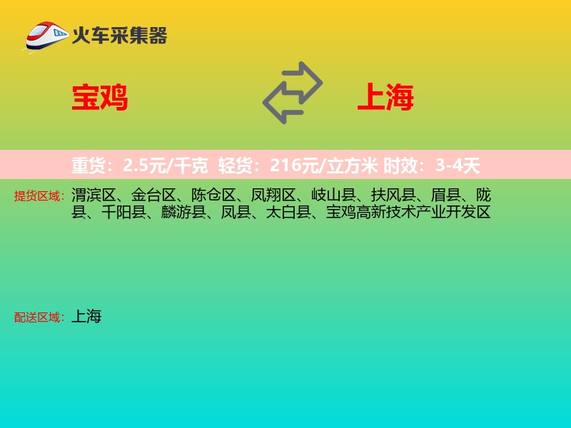 宝鸡到上海长途搬家