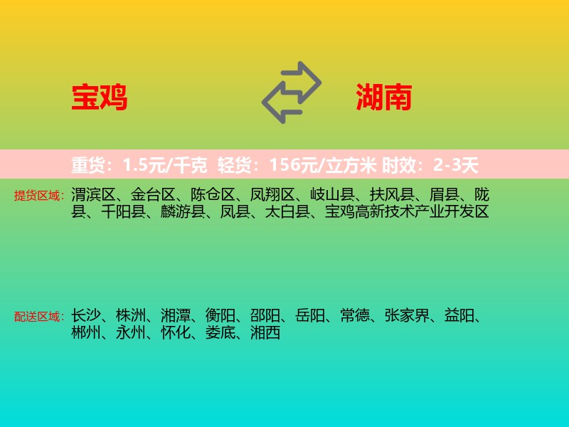 宝鸡到湖南长途搬家