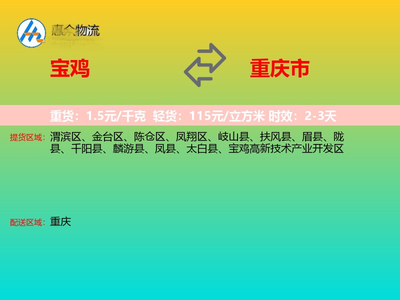 宝鸡到重庆市轿车托运