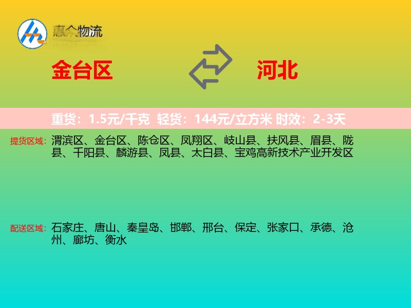 金台区到河北长途搬家