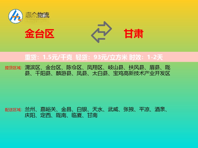 金台区到甘肃长途搬家