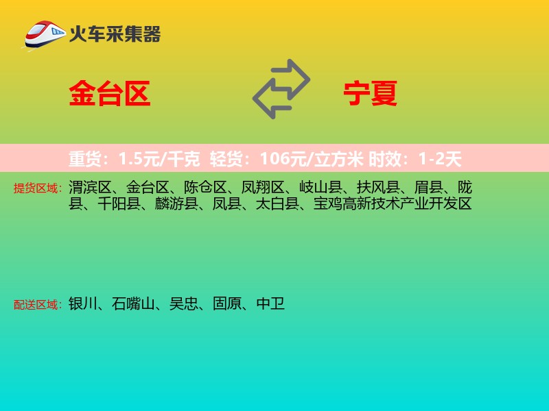 金台区到宁夏长途搬家