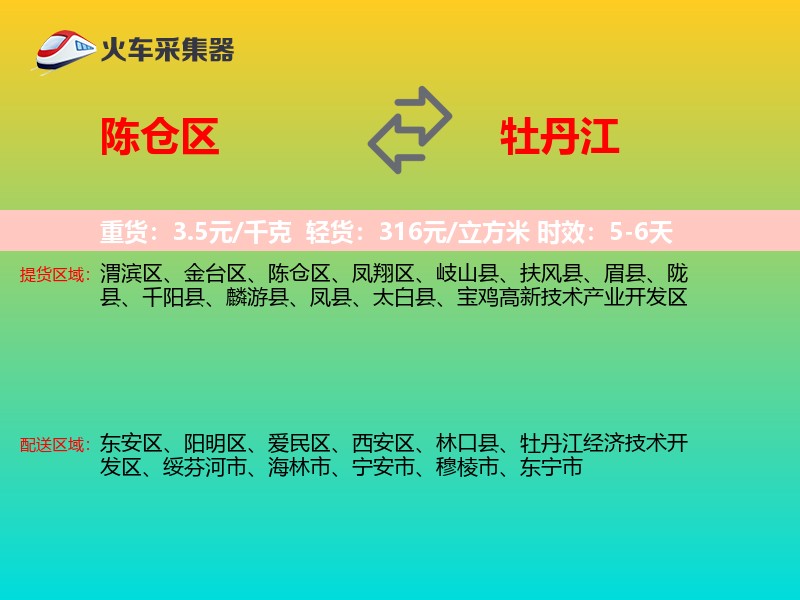 陈仓区到牡丹江物流专线