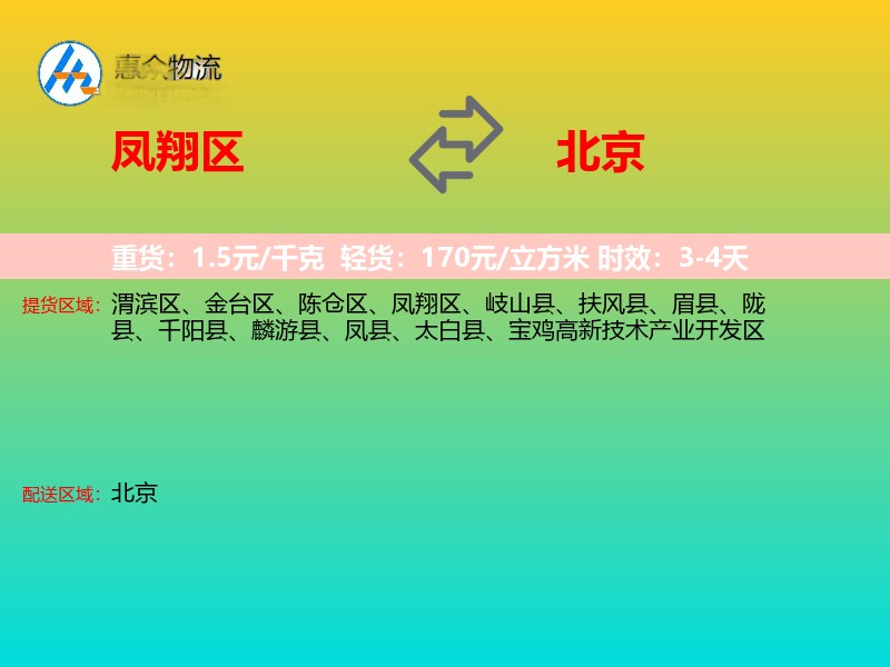 凤翔区到北京长途搬家