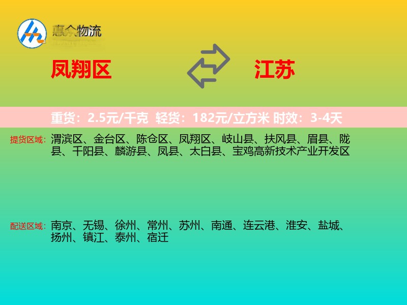 凤翔区到江苏长途搬家